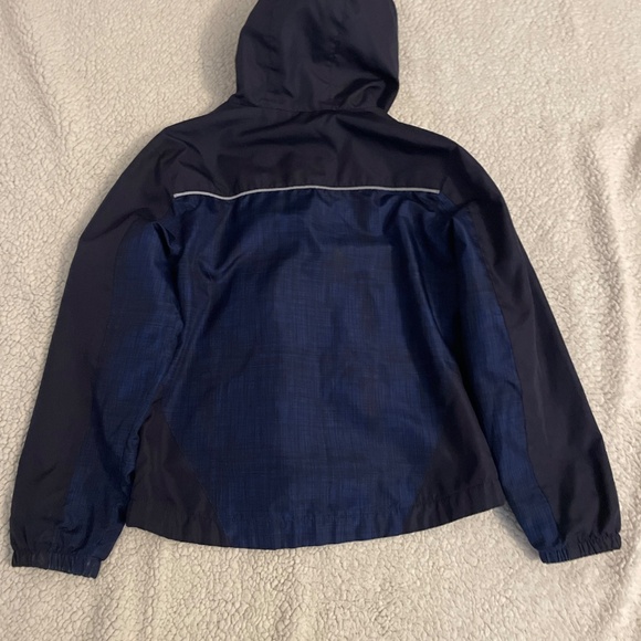 Champion Venture Dry Rain Jacket Hood Blue Black Neon Green Small (6/7) - Picture 4 of 5